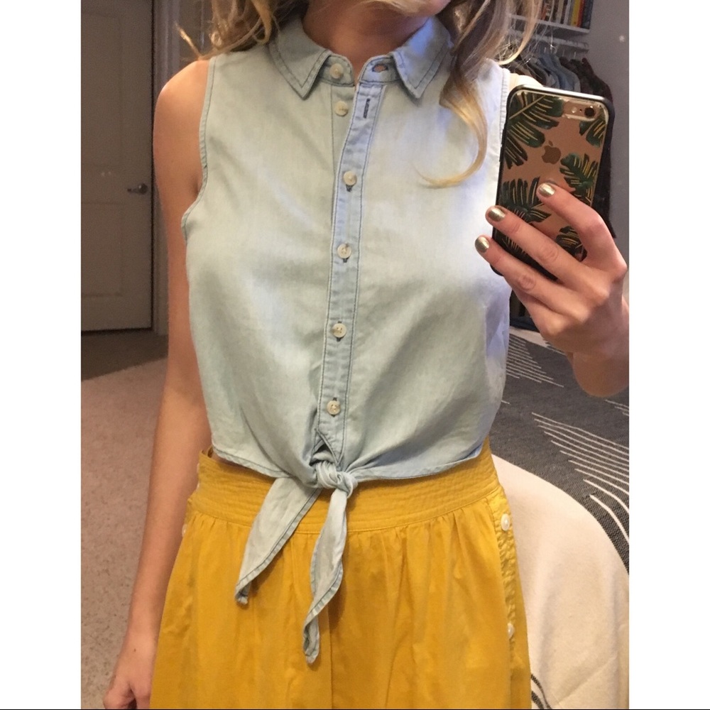 UO BDG Elie Tie Front Sleeveless Top